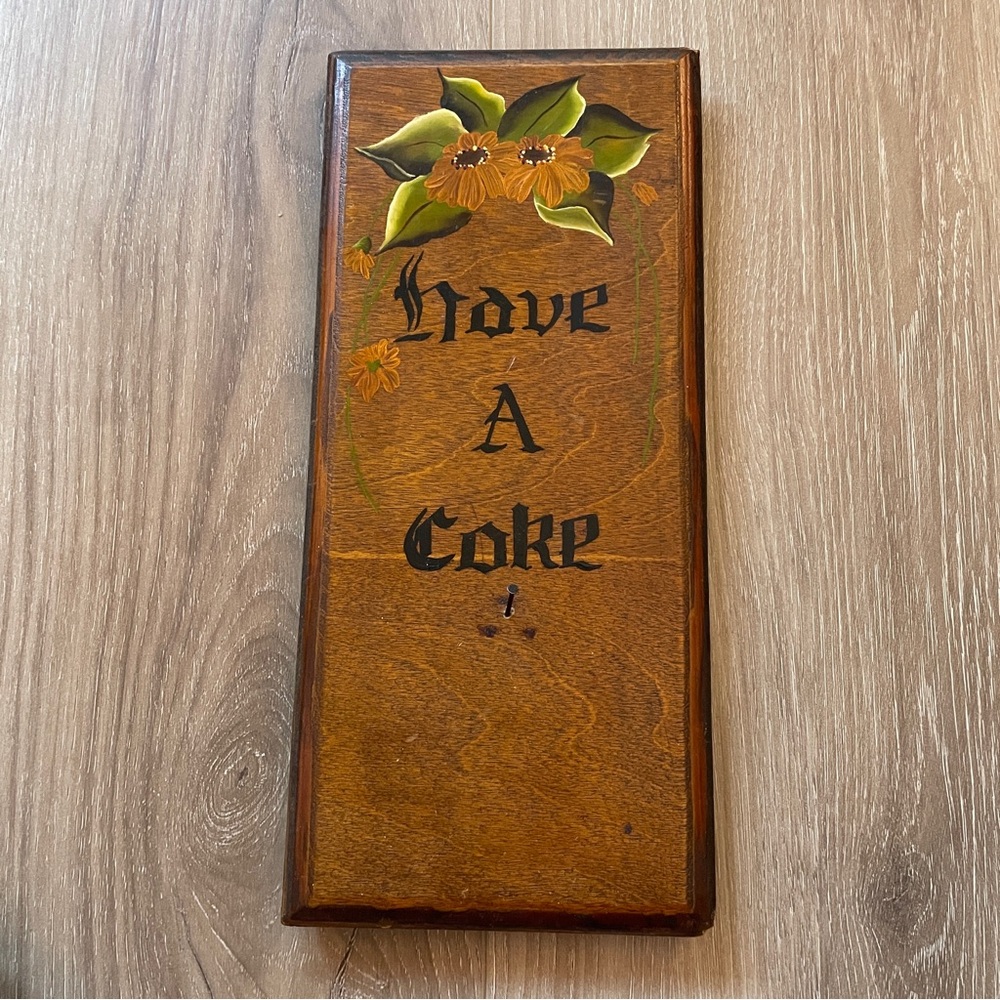 “Have a Coke” Vintage Wooden Wall Decor hand painted bottle opener hook
